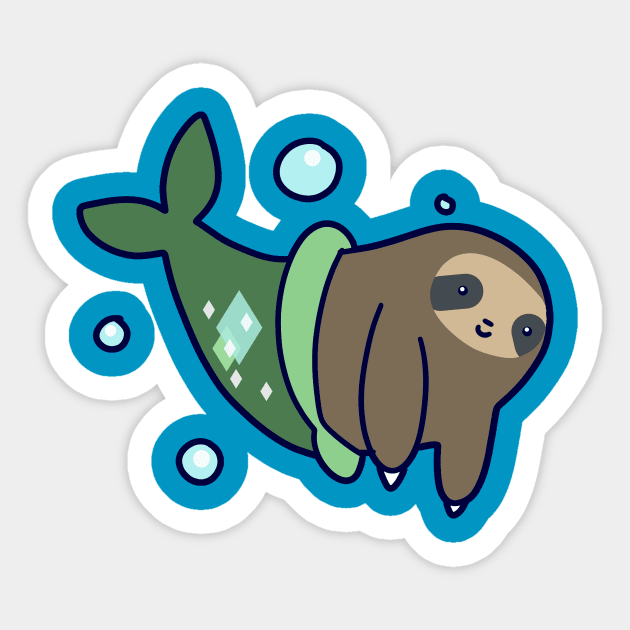 Mermaid Sloth Sticker by saradaboru